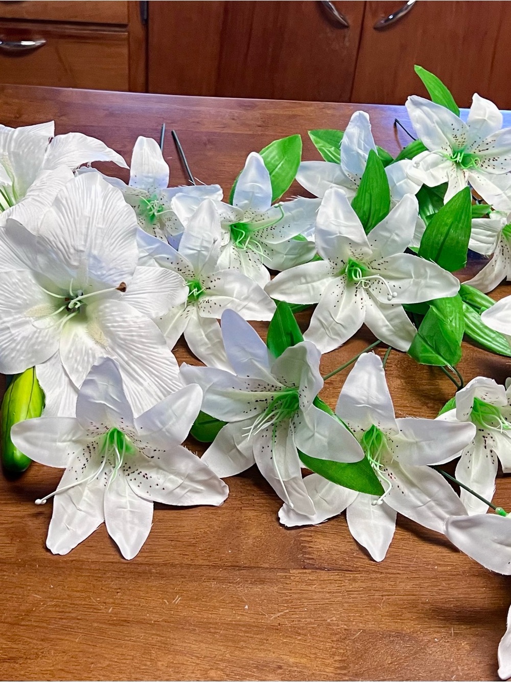 White Artificial Lily Floral Stem -